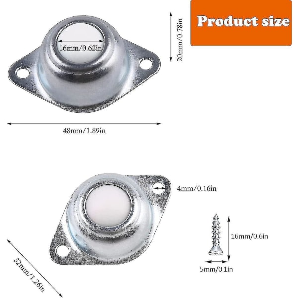 Optimalisert tittel: 6-pakning kulelagerhjul til møbler, jevn og stille rulling