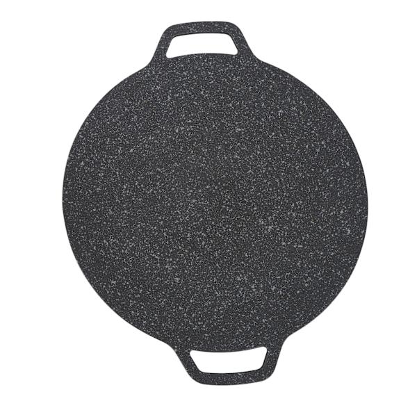 Koreansk BBQ Grill Pan Rund Hög Värmeledningsförmåga Lätt att Rengöra Grillplatta för Inomhus Utomhus Matlagning 34cm/13.4in