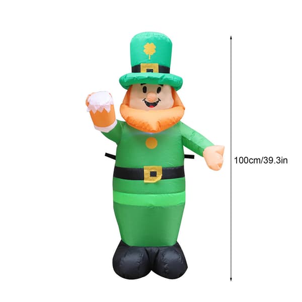 Oppustelig St. Patrick-dukke til havepynt indendørs og udendørs temafestdekoration