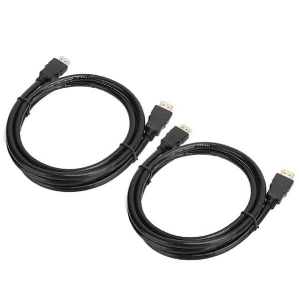 2 stk. HDMI AM til AM-kabel 1.4 Simple Version Kobberleder Jern Skal 1080P Konverter 3 meter