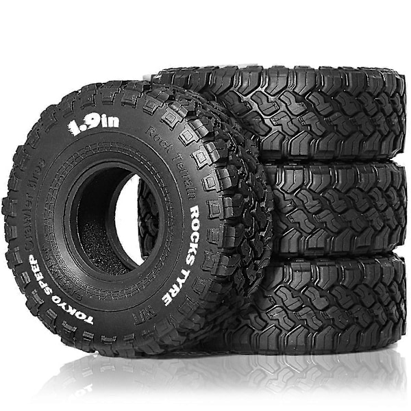 4 stk. 1,9 tommer 116 mm gummidekk for 1/10 Rock Track Redcat Scx10 Ii