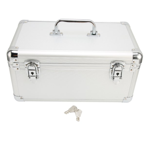 Hårddiskförvaringsbox för 3,5-tums hårddiskar 10 fack dubbelt skydd Vattentätt Stötsäkert case med säkerhetslås Silver