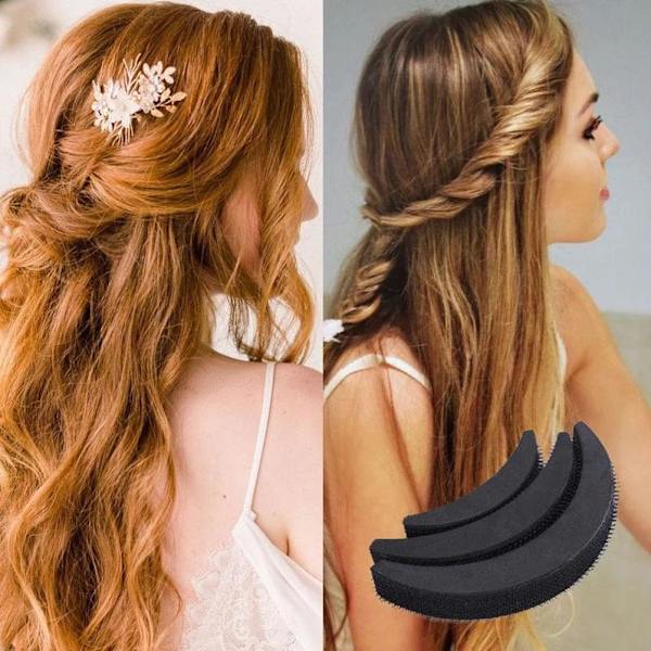 3 stk/sæt Hårpuder Hårvolumen Øg Puff Hair Bun Maker Skumsvamp Bump Up Insert Base Hårstylingtilbehør