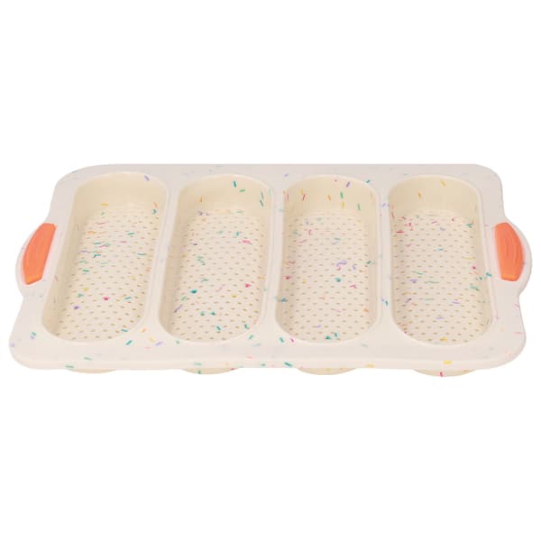 Baguetteform 4 riller Silikone Blød Glat Overflade Brødform Bageform Køkkenredskab Beige
