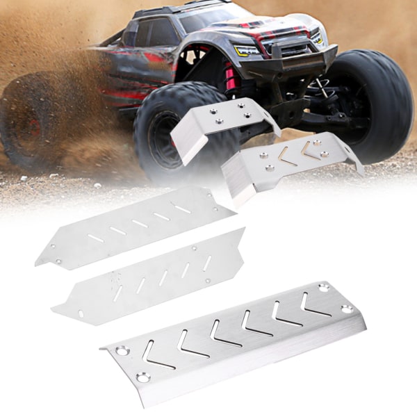 5 st rostfritt stål chassi skyddsplatta Board Protector Passar för TRAXXAS X-MAXX 1/10 RC bil
