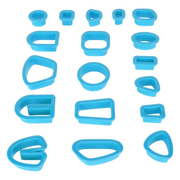 Polymer Clay Cutters Sæt Øreringe Kroge Kort Hopperinge DIY Ler Øreringe Cutters Kit til Smykkefremstilling Blå