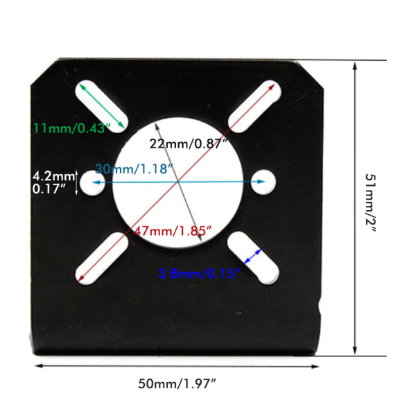 4 stk. Multifunktionel Stålbeslag til 775 795 750 755 895 Motorbeslag til 25 38 42 Skridtmotor