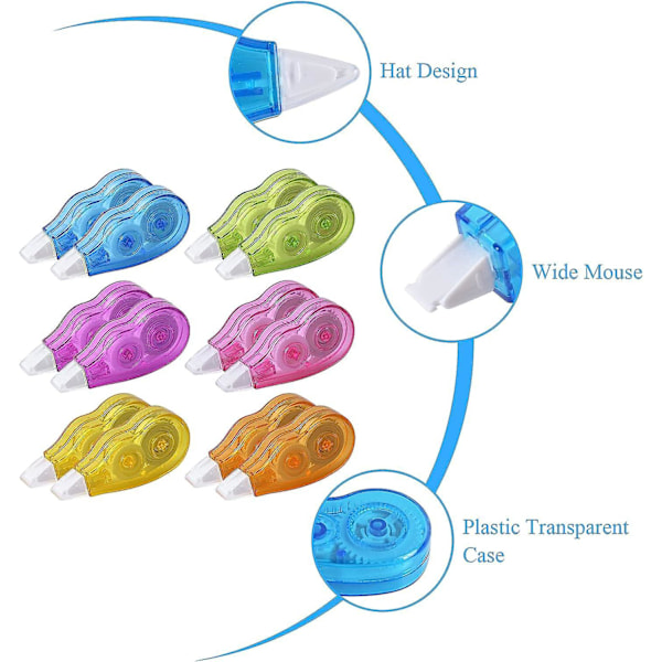 Maiden Heart 12 kpl Mini Pocket Correction Tapes - 4m X 5mm