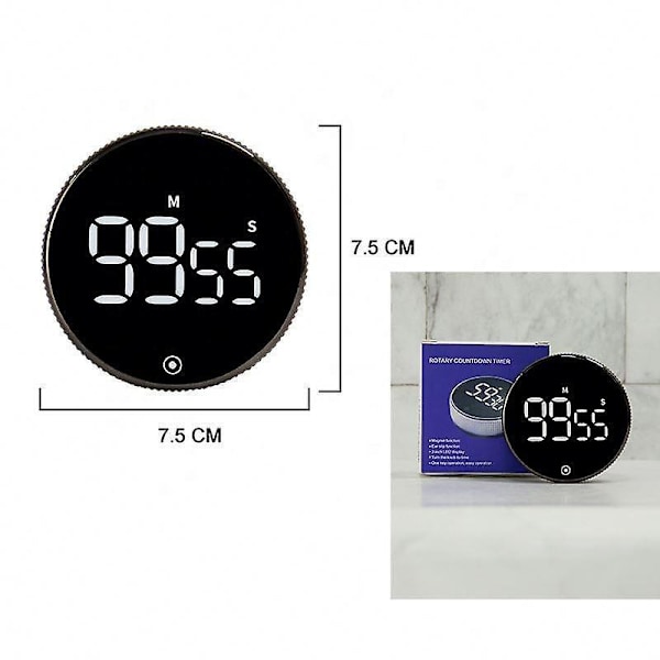 Køkken Timer: Lydløs Nedtælling, Justerbar Lydstyrke, LED-Display