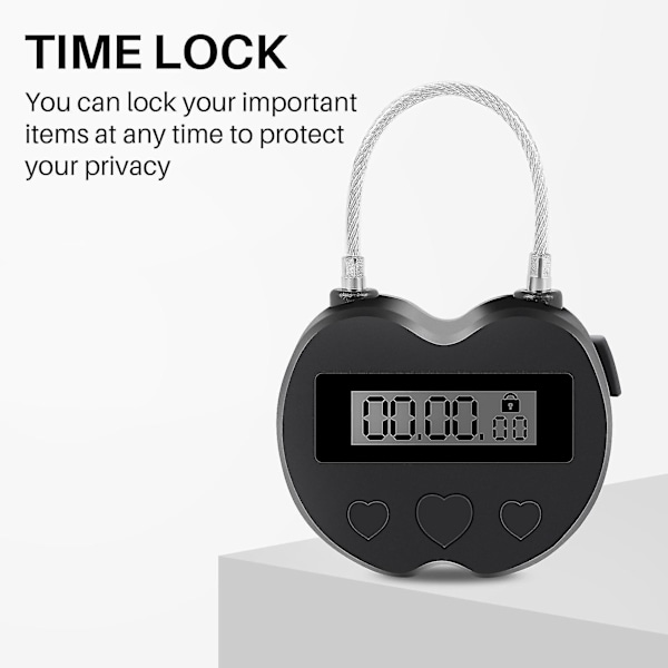 Smart LCD-skärm Tidlås för Resor, Multifunktionell Elektronisk Timer - Vattentät och USB Laddningsbar