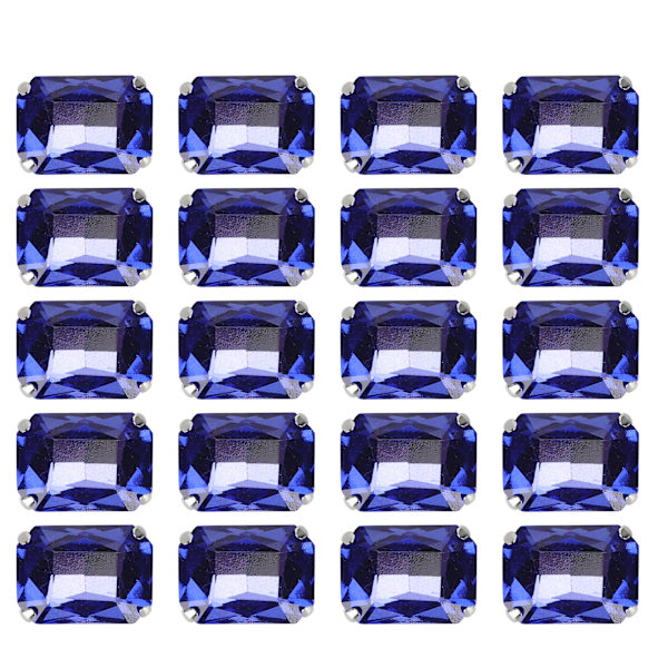 20 st DIY klodiamanter bröllopsklänning retro mode hantverk glas kläddekorationer 13 x 18 mm kungligt blå rektangel glas klodiamant