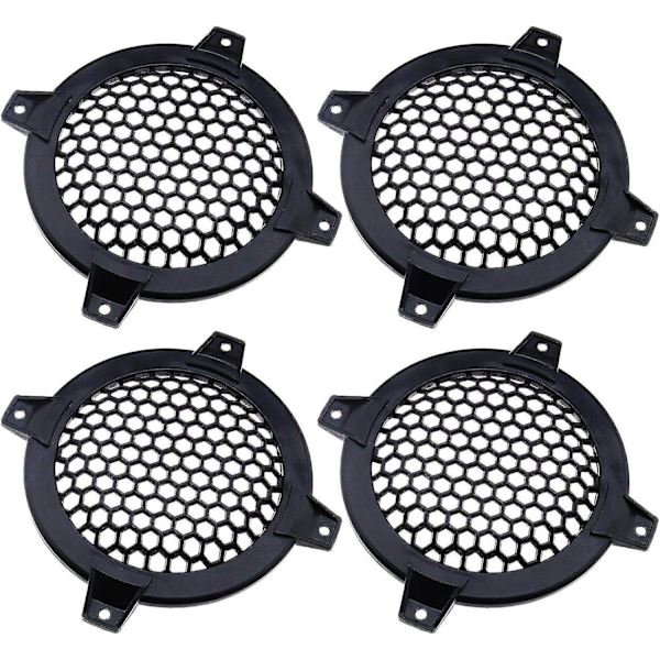 4 stk 4 tommer sort plastiknet til bilhøjttalergrilldæksler Circle Guard Protectors