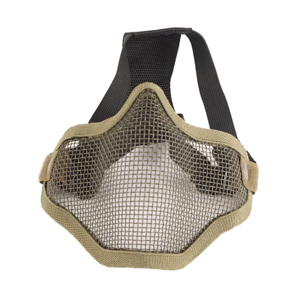 Halv ansiktsmask skyddande stål nät cool design 54 till 62cm huvudskydd för utomhusaktiviteter grön