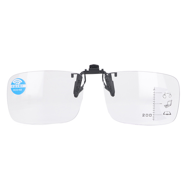 Multifokus-lesebriller Blå belysning Blokkering Clear Eyesight Clip On Briller for eldre +200