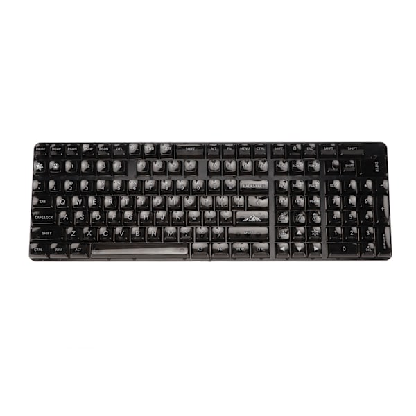Tangentuppsats 132 tangenter Hög transparent PC CBSA Höjd Matt Ergonomisk DIY Anpassade tangentbord för mekaniskt tangentbord Svart transparenta vita bokstäver
