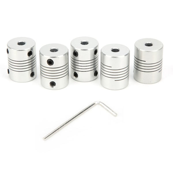 5 stk fleksible akselkoblinger for 3D-skriver trinnmotor aluminiumslegering kobling 5 x 8 mm