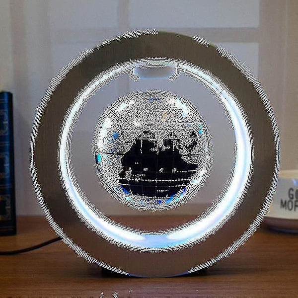 Levitating LED-världskarta - Anti-Gravity Floating Light, Flera färger EU-kontakt SVART
