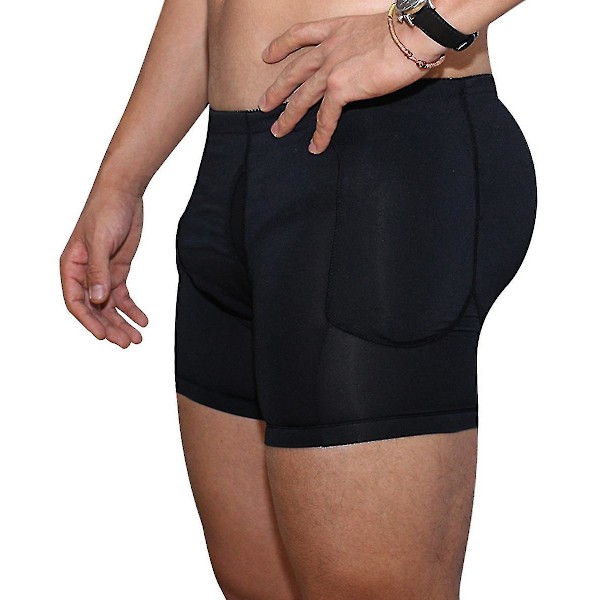 Förbättrade herrars booty vadderade underkläder för rumpa och höft XL svart