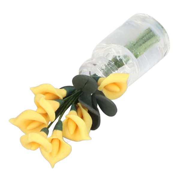 1:12 Dockhusblomma Levande Elegant Miniatyrblomma med Glasflaska Hantverksdekoration Barnpresent