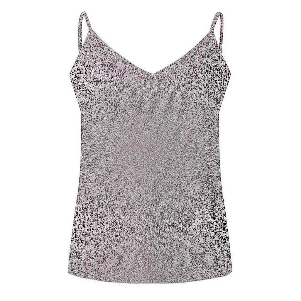 Glitter Sparkle Rosa Stroppløs Tanktopp Kvinners Swing Clubwear XL