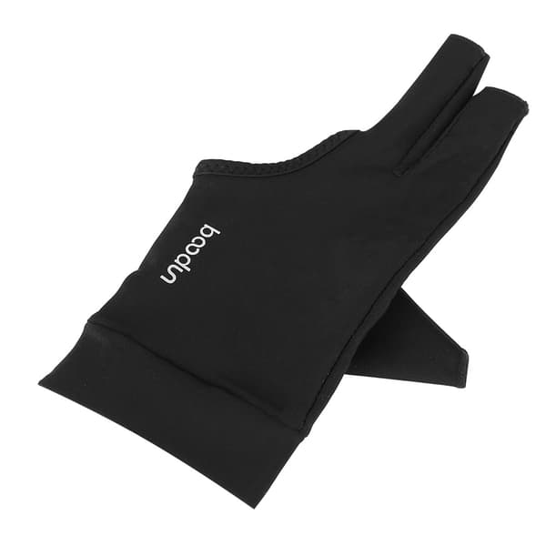 Boodun Unisex Voksne 3-Finger Snooker Pool Kø Handske Billard Skytter Handske (Sort, L)