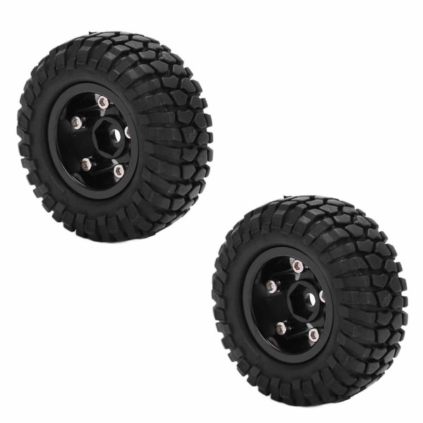 2PCS Aluminium Felger Dekk Sett for Axial SCX24 AXI00001 1/24 RC Crawler Bil Oppgraderingsdeler Svart