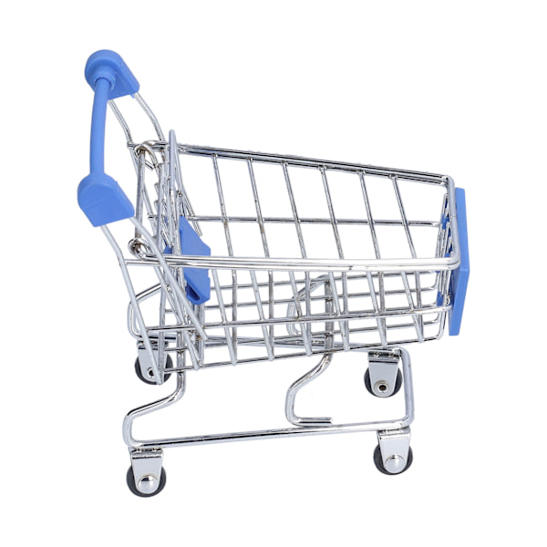 Mini-supermarketin käsirattaat sininen hieno laaja sovellus tukeva kestävä miniostoskärry kotiin keittiöön toimistoon