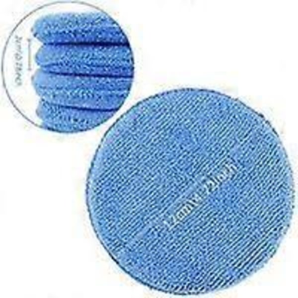 10-pack Mikrofiber Bilvax Applikator Pads med Rund Gummiband Poleringssvamp för Diameter Bil Blå