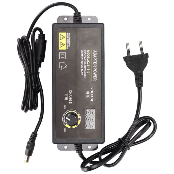 Strømadapter Justerbar Spænding Hastighedsregulering 90W 2.5A 3-36V LED Digital Display Adapter 100‑240VEU Stik