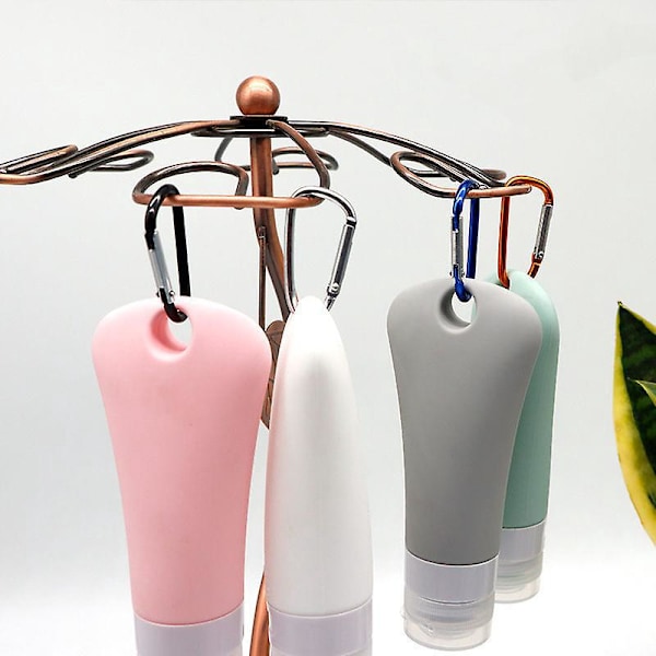 Återfyllningsbara Silikon Reseflaskor - Stor Storlek (4-pack, 90ml) - Rosa/Grå, Grön/Ljusgrå, Vit