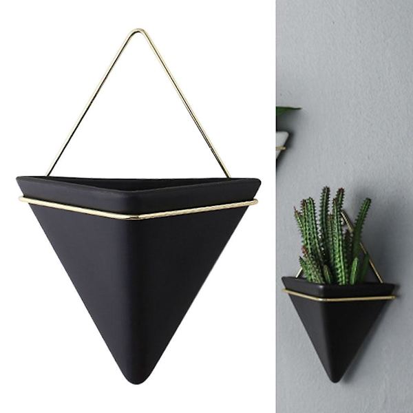 3 x Triangel Väggplanterare Geometrisk Väggmonterad Blomkruka Heminredning