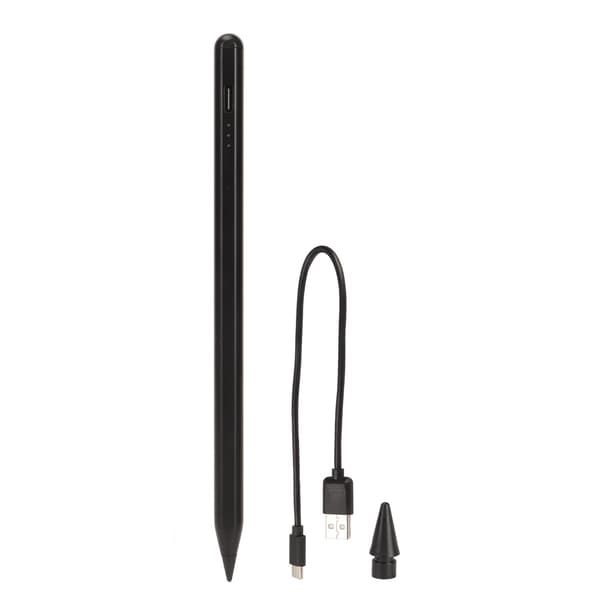 Tablet Stylus Type C Magnetisk Sikker Hurtig Håndfladeafvisning Vippefølsom LED-indikator Stylus til IOS Tablet Pro Mini Air Sort
