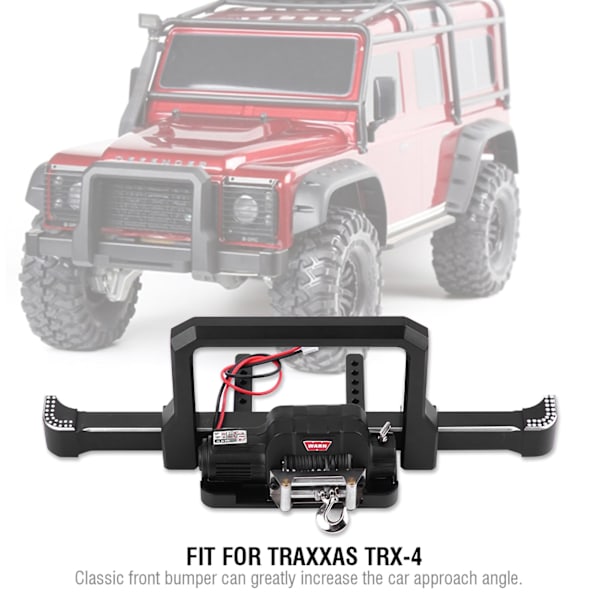 Främre vinschstötfångare i aluminiumlegering för Traxxas TRX-4 RC Uppgraderingsdel för larvband för bil