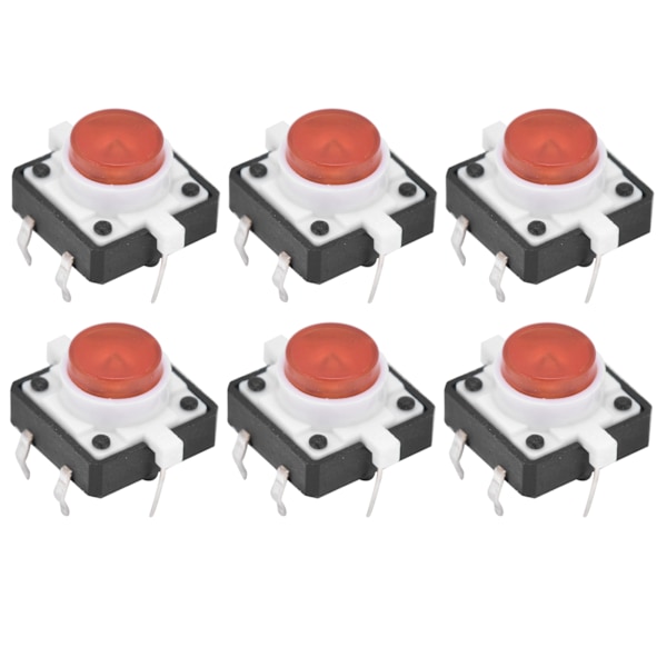 20 st 12x12x7,3 mm Taktil Tryckknappsbrytare LED Momentan Taktil Tryckknappsbrytare Röd