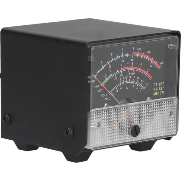 SWR ekstern effektmåler med metalhus til FT-857 og FT-897, elektronisk display, sort panel