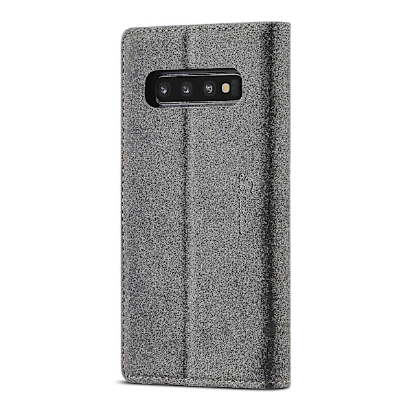 Samsung Galaxy S10+ Äkta Läderfodral Svart