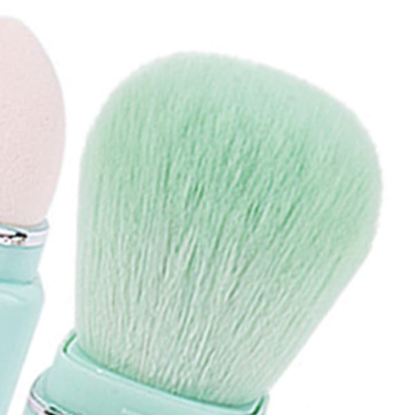 8 stk. make-up børstesæt, bløde børster, udtrækkelig pudderbørste, mini bærbar make-up børster til rejser, lyseblå