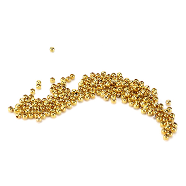 200 st smyckespärlor Enkla material Armband Halsband Tillbehör Partition Pärlor för DIY Smycken Imitation Guld