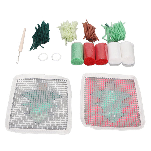 Latch Hook Kit Søt juletremønster DIY Heklekoppmatte Myk Komfortabel Fargerikt Teppe med låsekrok