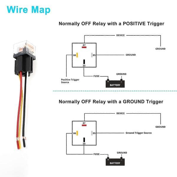 4 Pin 12V 80A 2 Pcs Car Relay with Cable Sockets Waterproof Car Relay Clear Black