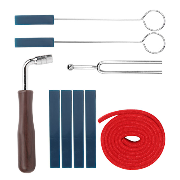 Piano Tuning Set Verktygsdämpare Skiftnyckel Gaffel Spak Filt Temperament Strip Kit Reparationstillbehör