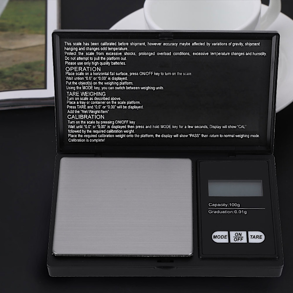 Mini Bärbar LED Digital Pocket Skala med hög precision Guld Silver Diamantsmycken (100g/0,01g)