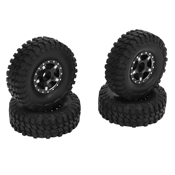 RC-auton kumirenkaat, metalliset rengasvanteet, täysi sarja, universaali, pienellä ristiavaimella ja M2-luistonestopulttisarjalla Axial 1/24 SCX24 - musta