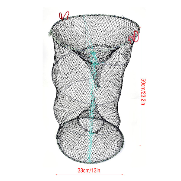 Sammenklappelig hummer krebs krabbe krebs rejer fisk fælde bur fiskenet (33cm)