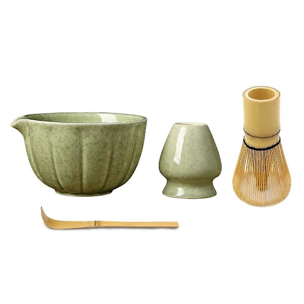 Matcha-bolle med tut og visp, 4-delt perfekt matcha-sett for seremoni