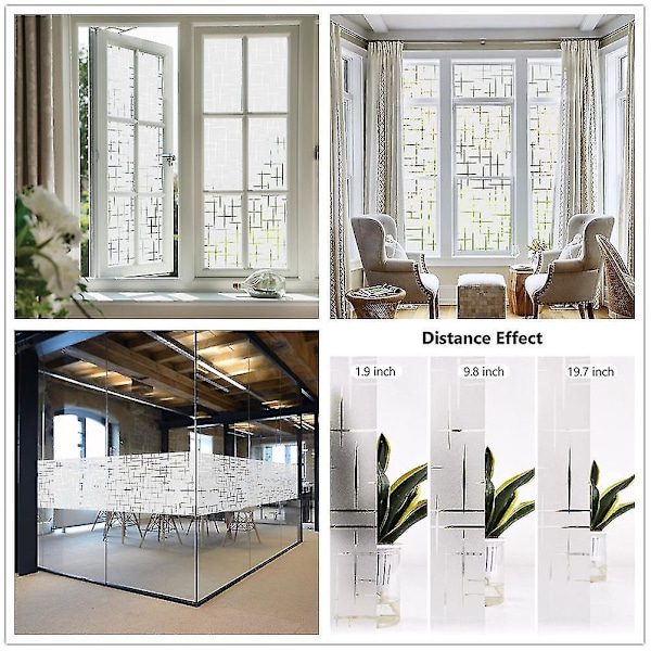 Hiekkapuhallettu itseliimautumaton ikkunakalvo kylpyhuoneen suihkuoveen 75x200cm beige