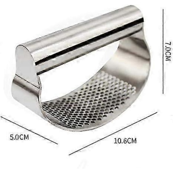 Hvidløgspresser Rocker - Hvidløgshakker i rustfrit stål, Ny Innovativ Hvidløgshakker til at knuse hvidløg (Imperial Silver)_SZXM