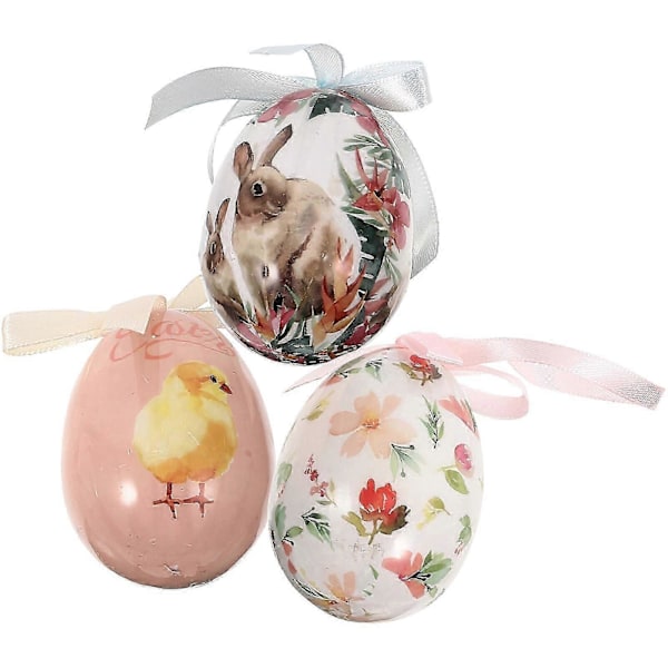 3 st Påskägg Hängande Ornament Påsk Hängande Ägg Påskdekorationer Färgglada Dekorativa Ägg Som Visas 3