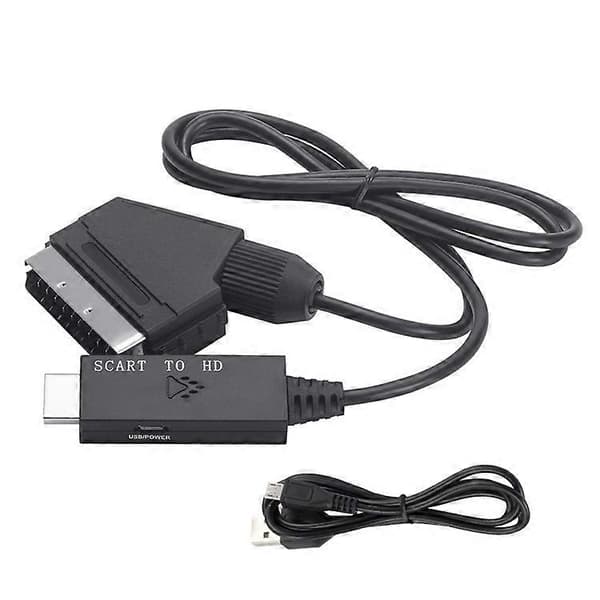 SCART til HDMI-konverter SCART ind HDMI ud Video Lydadapter til HDTV DVD MultiColor