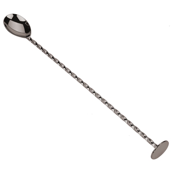 1 stk. rustfrit cocktail ske med langt håndtag til blanding af drikkevarer og kaffe (#9)